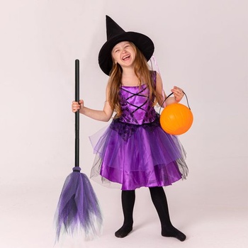 ENLACE Halloweenské koště na čarodějnici, odnímatelné rekvizity na koště, dětské koště na