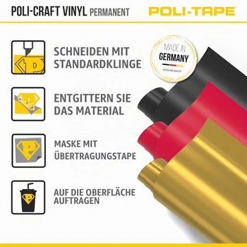 POLI-CRAFT Vinylová samolepicí fólie (PERMANENTNÍ) - Samolepicí plotrová fólie pro kutilské