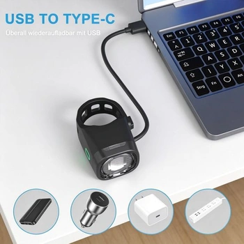 Sada zadných LED svetiel na bicykel, predné a zadné, dobíjacie, USB-C, svetlo na bicykel