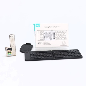 Skládací klávesnice Aolso, dobíjecí bezdrátová mini klávesnice pro iOS, Android, Windows, QWERTZ,