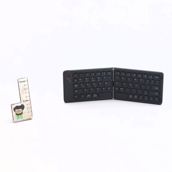 Skládací klávesnice Aolso, dobíjecí bezdrátová mini klávesnice pro iOS, Android, Windows, QWERTZ,