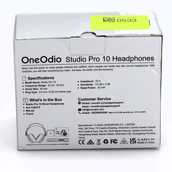 Sluchátka OneOdio PRO10 černá náhlavní