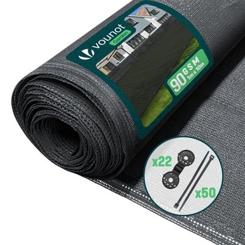 VOUNOT® Plotová sieť 1x10m, Tieniaca sieť na plot pre súkromie, HDPE tieniaca sieť, Vetruodolná, UV