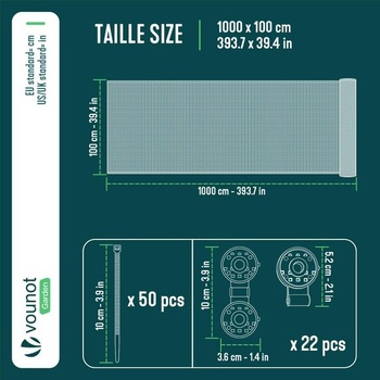 VOUNOT® Plotová sieť 1x10m, Tieniaca sieť na plot pre súkromie, HDPE tieniaca sieť, Vetruodolná, UV