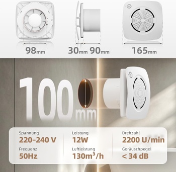 Kúpeľňový ventilátor MOCINE H01