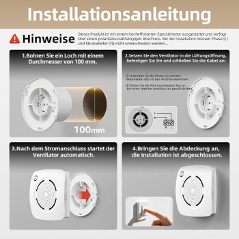 Koupelnový ventilátor MOCINE H01