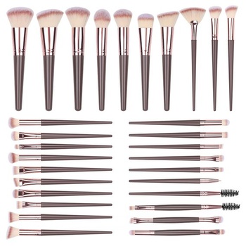 30dielna sada štetcov na make-up, Hnedé štetce na make-up, Profesionálne štetce na make-up