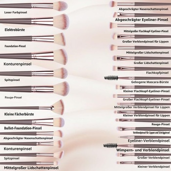 30dielna sada štetcov na make-up, Hnedé štetce na make-up, Profesionálne štetce na make-up