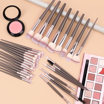 30dielna sada štetcov na make-up, Hnedé štetce na make-up, Profesionálne štetce na make-up
