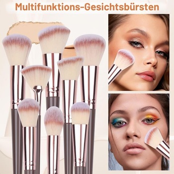 30dielna sada štetcov na make-up, Hnedé štetce na make-up, Profesionálne štetce na make-up