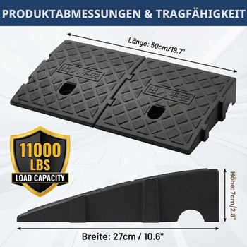 2 kusy nájezdových ramp, 25×27×7 cm, nájezd pro invalidní vozíky, 2 kusy 25×27×7 cm