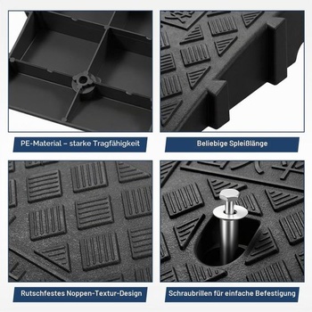 2 kusy nájezdových ramp, 25×27×7 cm, nájezd pro invalidní vozíky, 2 kusy 25×27×7 cm