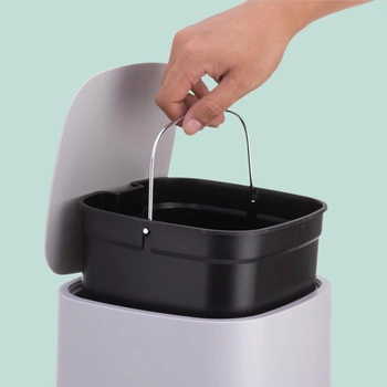 Odpadkový koš Relaxdays, 9 l, mechanismus tlumeného zavírání, tmavě šedý