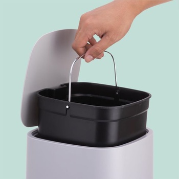 Odpadkový kôš Relaxdays, 9 l, mechanizmus tlmeného zatvárania, tmavo šedý