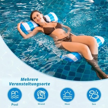 Nafukovacia vodná hojdacia sieť Idota XL, sada 2 ks, nafukovací matrac, bazén, plávajúca podložka 4 v