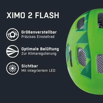 Cyklistická prilba Alpina Ximo 2 Flash, zelená dino matná, veľkosti 45-49