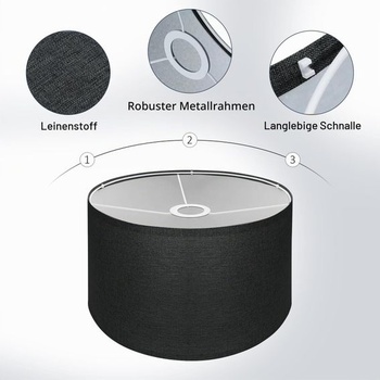 Čierne tienidlo pre závesnú lampu E27 30 cm