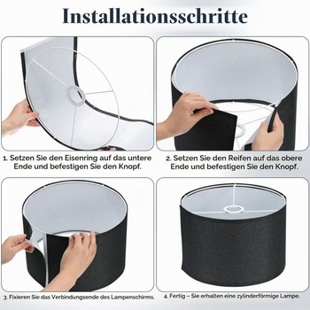 Čierne tienidlo pre závesnú lampu E27 30 cm