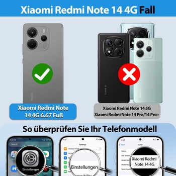 Magnetické puzdro Dizn pre Xiaomi Redmi Note 14 4G: 2 ochranné fólie na displej, medzinárodná verzia