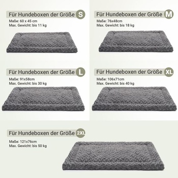 Exsnugy Prateľná podložka pre psy pre veľké psy, XL 106 × 71 cm, tmavo šedá Tmavo šedá D 106 x Š 71