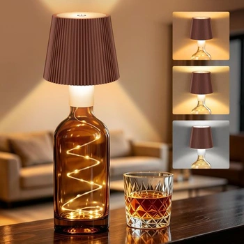 ICARE LED nástavec na lahev s dobíjecími světly, hnědý
