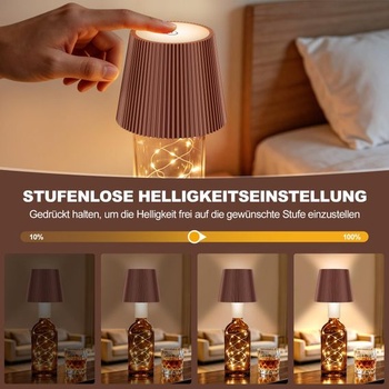 ICARE LED nadstavec na fľašu s dobíjacími svetlami, hnedý