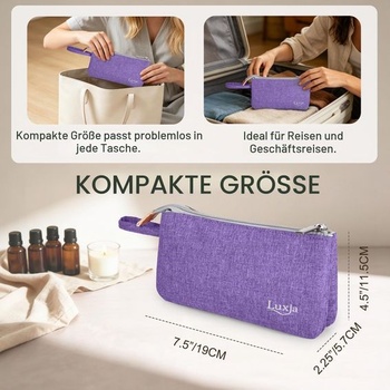 Luxja Esenciálne olejové vrecko, kompaktný organizér na esenciálne oleje, 1 kus (1 balenie), fialový