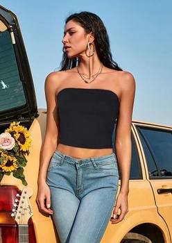Dámsky top bez ramienok, letný, skrátený, tunika, tielko, bez rukávov, slim fit, vesta, veľkosť M,