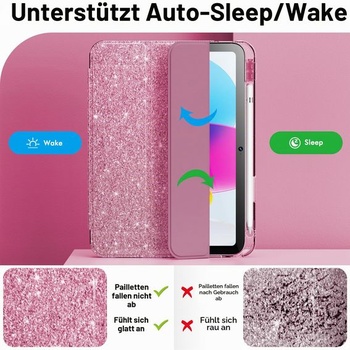 Puzdro INFILAND pre iPad (A16) 11./10. generácie (2025/2022), trblietavé nárazuvzdorné puzdro s