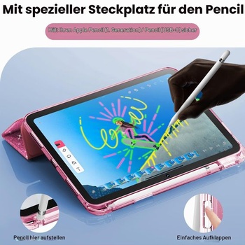 Puzdro INFILAND pre iPad (A16) 11./10. generácie (2025/2022), trblietavé nárazuvzdorné puzdro s