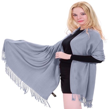 Dámska ručne vyrábaná nepálska šatka pašmína CJ Apparel, univerzálna veľkosť, modrošedý, V1012