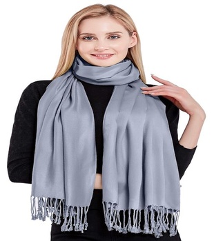Dámska ručne vyrábaná nepálska šatka pašmína CJ Apparel, univerzálna veľkosť, modrošedý, V1012