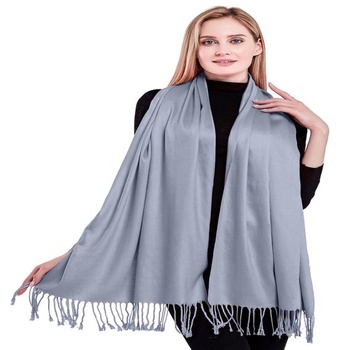 Dámska ručne vyrábaná nepálska šatka pašmína CJ Apparel, univerzálna veľkosť, modrošedý, V1012