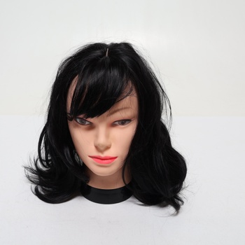 Krátka parochňa Sofiyan, prírodná čierna bob parochňa s ofinou, 38 cm syntetická parochňa pre ženy,
