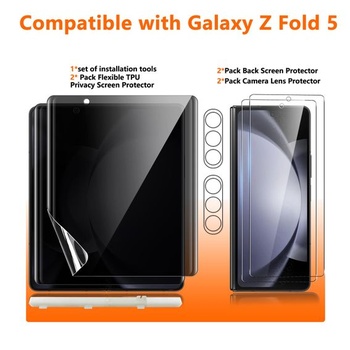 Ochranná fólia na displej pre Samsung Galaxy Z Fold 5, 2 + 2 + 2 kusy, mäkké TPU + tvrdené sklo +