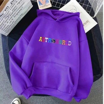 Mikina Astroworld fialová unisex s kapucňou
