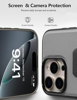 Puzdro X-level pre iPhone 16 Pro, nastaviteľný stojan, šedé