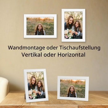 Giftgarden bílý fotorámeček 9x13 cm, moderní fotorámeček bílý 9x13 cm