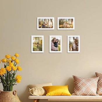 Giftgarden bílý fotorámeček 9x13 cm, moderní fotorámeček bílý 9x13 cm