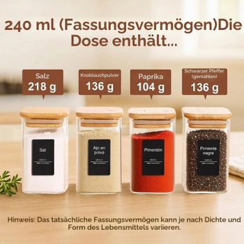 Sada skleněných dóz ComSaf - 6 x 240 ml