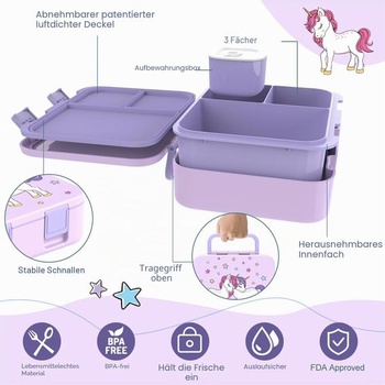 Bento Boxy, dětský obědový box s více přihrádkami pro chlapce, dívky, děti, dospělé, do práce, do