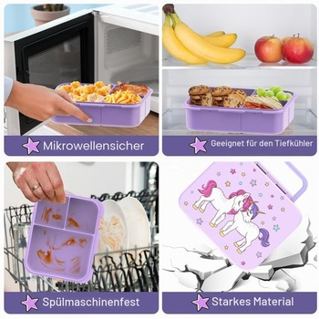 Bento Boxy, dětský obědový box s více přihrádkami pro chlapce, dívky, děti, dospělé, do práce, do