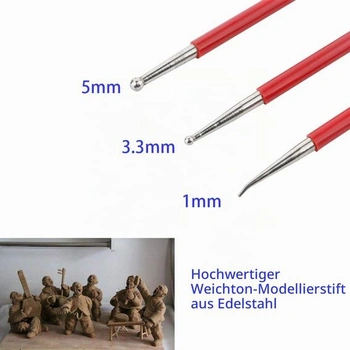 CESFONJER 3dielna sada kovových guličiek, nerezová oceľ, nástroj pre domácich majstrov z hliny, keramiky,