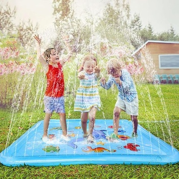 KAHEIGN Splash Pad 170cm čtvercová vodní hrací podložka – Dětská vodní hrací podložka do letní