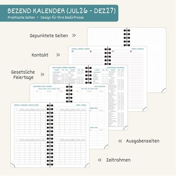 BEZEND Vreckový kalendár 2026 2027 Malý týždenný kalendár A6 15,5 x 9 cm A6 15,5 x 9 cm 2026 - 2027