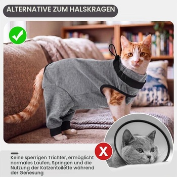 Pooperačný oblek pre mačky, chirurgický oblek pre kastráciu/sterilizáciu s plným krytím zadných