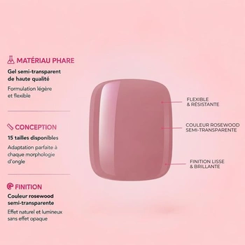 Sada gelových nailových tipů Ashera Nail Gel-X z růžového dřeva | Obsahuje 240 gelových tipů |