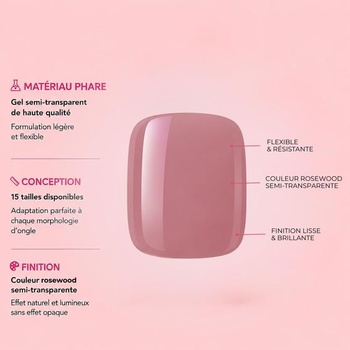 Súprava gélových nailových tipov Ashera Nail Gel-X z ružového dreva | Obsahuje 240 gélových tipov |