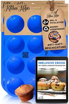 2 x 12-milimetrové silikónové formy na muffiny, bez BPA as nepriľnavým povrchom, 2 kusy