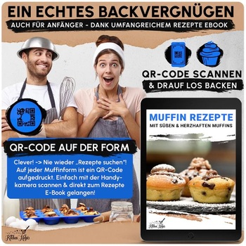 2 x 12-milimetrové silikónové formy na muffiny, bez BPA as nepriľnavým povrchom, 2 kusy